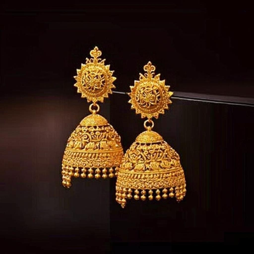 Gold Jhumka Earrings